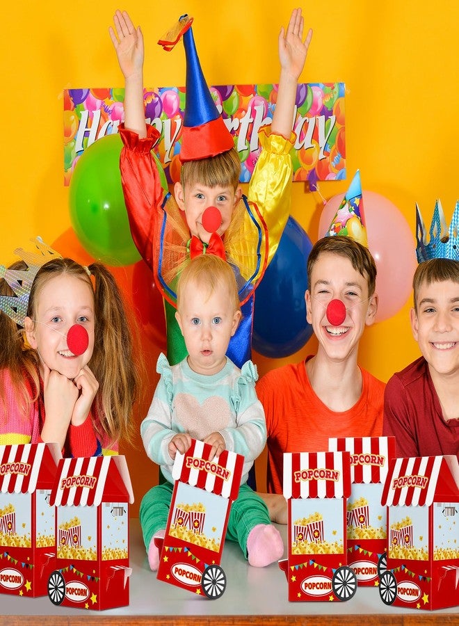 Trandraft 24 Pcs Circus Party Favors Boxes Circus Popcorn Boxes Carnival Birthday Party Decor Halloween Paper Candy Treat Goodies Favors for DIY Holiday Gift Red White Stripes Decor - Image 4